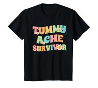 Vintage Tummy Ache Survivor Retro Men Women T-Shirt, Youth, Black, 2T