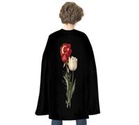 Vintage Turkish Flag Rose Halloween Costumes Cape Dress Up 70cm | Double-Sided Costume Cloak for Cosplay Party Christmas