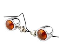 Vintage Turn Signal Lights - Motorcycle Blinker Light Kit, Single Wire Indicator Kit | 2pcs Retro Style Signal Lamps, Light Parts for Riding Visibility, Safety Use, Day and Night Trips