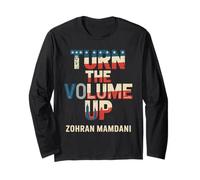 Vintage Turn The Volume Up Zohran Mamdani for Men Women Long Sleeve T-Shirt