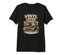 Vintage Turntable Vinyl Lover Retro Music Design Premium T-Shirt