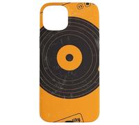 Vintage Turntable Vinyl Record HiFi Music Retro Art Orange Case for iPhone 15 Plus