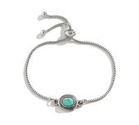 Vintage Turquoise Charm Adjustable Elegant Natural Stone Wristband Party Jewelry Simple Stackable Bangle Turquoise Charm Women Men Adjustable