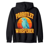 Vintage Turquoise Parrotlet Zip Hoodie