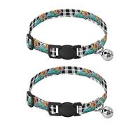 Vintage Turquoise Trucks Collars for Cats, 2 Pack Bell Collar for Small Dogs