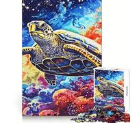 Vintage Turtle Jigsaw Puzzles 1000 Piece for Adults Intellectual Fun Calm Distraction Sharp Cut Thoughtful Gift (38x52cm)