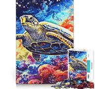 Vintage Turtle Jigsaw Puzzles 1000 Piece for Adults Recall Fun Play Firm Fit Secure Assembly Family Fun Night Activity (38x52cm)