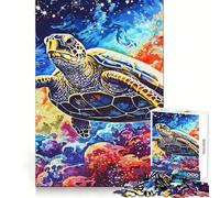 Vintage Turtle Jigsaw Puzzles 1000 Pieces for Adults Strategic Think Light Recreation Clean Cut Xmas Present (50x75cm)