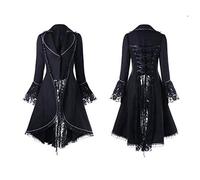 Vintage Tuxedo Lace Coats Women's Elegant Steampunk Gothic Tailcoat Jacket Baroque Punk Jacket Military Coat Retro Victorian Jacket Halloween Christmas Long Sleeve Coats Punk Jacket Comfy