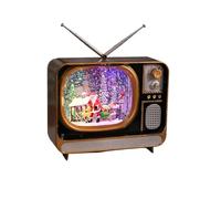 Vintage TV-Shaped Christmas Musical Snow Globe, LED Light Display, 8 Melodies Contained, Multiple Scenes Available, Chirstmas Ornamental Retro Holiday Decor, Innovative Design