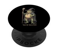 Vintage Twas the 'Tism M'Lord Medieval Funny Frog Mage PopSockets Adhesive PopGrip