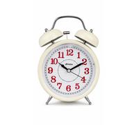 Vintage Twin Bell Alarm Clock Cream Retro Analogue Quartz Silent Bedroom Desk