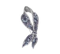 Vintage Twisted Ribbon Bow Brooch Crystal Lapel Pin Antique Gold/Silver Tone Statement Jewelry