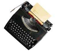 Vintage Typewriter, Classic Retro Manual Typewriter, Mechanical English Typewriter, Old-Fashioned Traditional Portable Manual Typewriter, Vintage Finish Antique Typewriters for Notes or Letters,Black