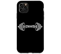 Vintage Typography Word Art Barbell Grunge Gym Fitness Case for iPhone 11 Pro Max