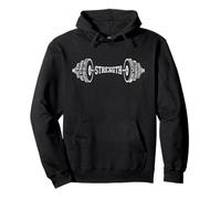 Vintage Typography Word Art Barbell Grunge Gym Fitness Pullover Hoodie