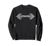Vintage Typography Word Art Barbell Grunge Gym Fitness Sweatshirt