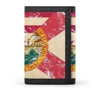 Vintage U.S.A and Florida State Flag Casual Mens Credit Card Holder Wallets for Women Slim Durable Purse with ID Window