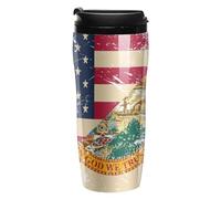 Vintage U.S.A and Florida State Flag Coffee Cup Travel Mug with Leakproof Lid Double Wall Tumbler Water Bottle 350ml