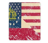 Vintage U.S.A And Georgia State Flag Desk Mat Comfortable Mouse Mat Soft Mousemat For Pc Gaming Travel 25X30Cm