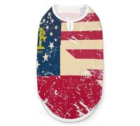 Vintage U.S.A And Georgia State Flag Dog And Cat Clothes Pet Summer Sleeveless T Shirt Basic Vest L