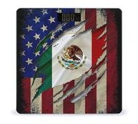 Vintage U.S.A. Mexico Flag Digital Bathroom Scale for Body Weight LCD Display Tempered Glass Weighing Scales