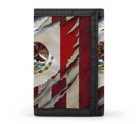 Vintage U.S.A. Mexico Flag Men's Trifold Wallet Slim Minimalist ID Credit Holder