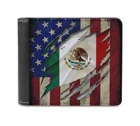 Vintage U.S.A. Mexico Flag Slim Bifold Wallet Minimalist Wallets Pouch with Card Slots for Men Women
