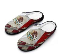 Vintage U.S.A. Mexico Flag Women's Slippers Warm Soft House Shoes Winter Indoor And Outdoor 7-8(39-40