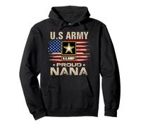 Vintage U.S Army Proud Nana With American Flag Pullover Hoodie