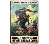 Vintage U.S Army You May See Me Struggle Aluminium Metal Tin Sign 8x12 Inch Home Poster Bar Pub Decor