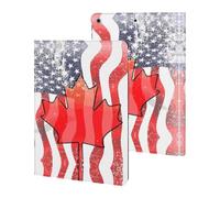Vintage U.S. Canadian Flag Cute Tablet Case Unisex Slim Hard Protective Cover Compatible with iPad 9th/ 8th/ 7th