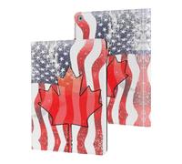 Vintage U.S. Canadian Flag Cute Tablet Case Unisex Slim Hard Protective Cover Compatible with iPad 9th/ 8th/ 7th