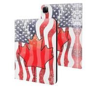 Vintage U.S. Canadian Flag Cute Tablet Case Unisex Slim Hard Protective Cover Compatible with iPad 9th/ 8th/ 7th