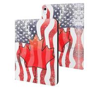 Vintage U.S. Canadian Flag Cute Tablet Case Unisex Slim Hard Protective Cover Compatible with iPad 9th/ 8th/ 7th
