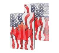 Vintage U.S. Canadian Flag Cute Tablet Case Unisex Slim Hard Protective Cover Compatible with iPad 9th/ 8th/ 7th