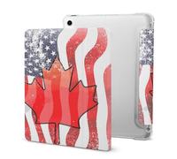 Vintage U.S. Canadian Flag Cute Tablet Case with Pencil Holder Unisex Slim Hard Protective Cover Compatible with iPad 2020 /Pro 2020/2020 AIR 4 /Pro 2021