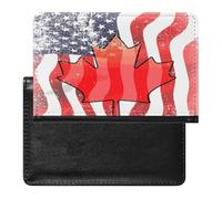 Vintage U.S. Canadian Flag Funny Passport Cover Holder for Travel Lightweight Waterproof Passport Protector