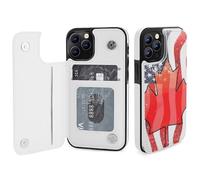 Vintage U.S. Canadian Flag Printed Wallet Phone Case Unisex Trendy Cellphone Protective Cover Compatible with iPhone 12/12 Pro/12 Pro Max/12 Mini