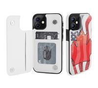 Vintage U.S. Canadian Flag Printed Wallet Phone Case Unisex Trendy Cellphone Protective Cover Compatible with iPhone 12/12 Pro/12 Pro Max/12 Mini
