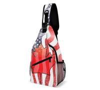 Vintage U.S. Canadian Flag Trendy Crossbody Bag for Women Men Sling Bags Shoulder Chest Backpack Hiking Running
