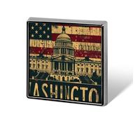 Vintage U.S. Flag Washington DC Custom Lapel Pins Square Brooch Tie Suit Dress Accessories for Men Women Wedding Birthday