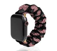 Vintage U.S. Heart Flag Novelty Stretch Watch Strap Compatible For IWatch Funny Smart Watches Bands