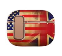 Vintage U.S. UK Flag Compatible with Airpod Pro 1/2 Case PC Scratch-Resistant Drop-Proof Protective Cover with Secure Buckle