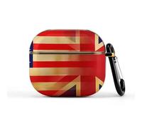 Vintage U.S. UK Flag Compatible with Airpods 3 Case Hard Scratch-Resistant Drop-Proof Protective Cover with Keychain