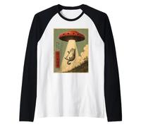 Vintage UFO Abducting Cat Alien Abduction Graphic Men Women Raglan Baseball Tee