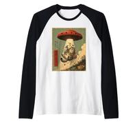 Vintage UFO Abducting Cat Alien Abduction Graphic Men Women Raglan Baseball Tee
