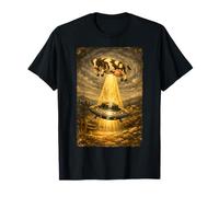 Vintage UFO Cow Abduction Funny Retro Sci-Fi Alien Artwork T-Shirt