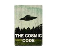 Vintage UFO THE COSMIC CODE Metal Tin Sign