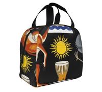 Vintage Uganda National Emblem Print Lunch Bags Lunchbox Cooler Bag Kids Reusable Tote Unisex Insulated Lunch Box for Outdoor Picnic Work School Camping